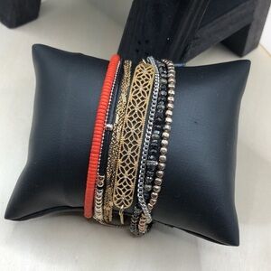 Bundle lot 5 trendy adjustable bracelets Stella and Dot Jcrew Banana Republic